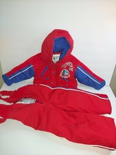 London Fog Size 18 months snow pants and jacket coat Red Boys Set vintage b6
