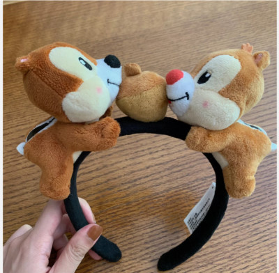 Authentic Disneyland Disney Park Chip n Dale chestnut Minnie Mouse ear headband