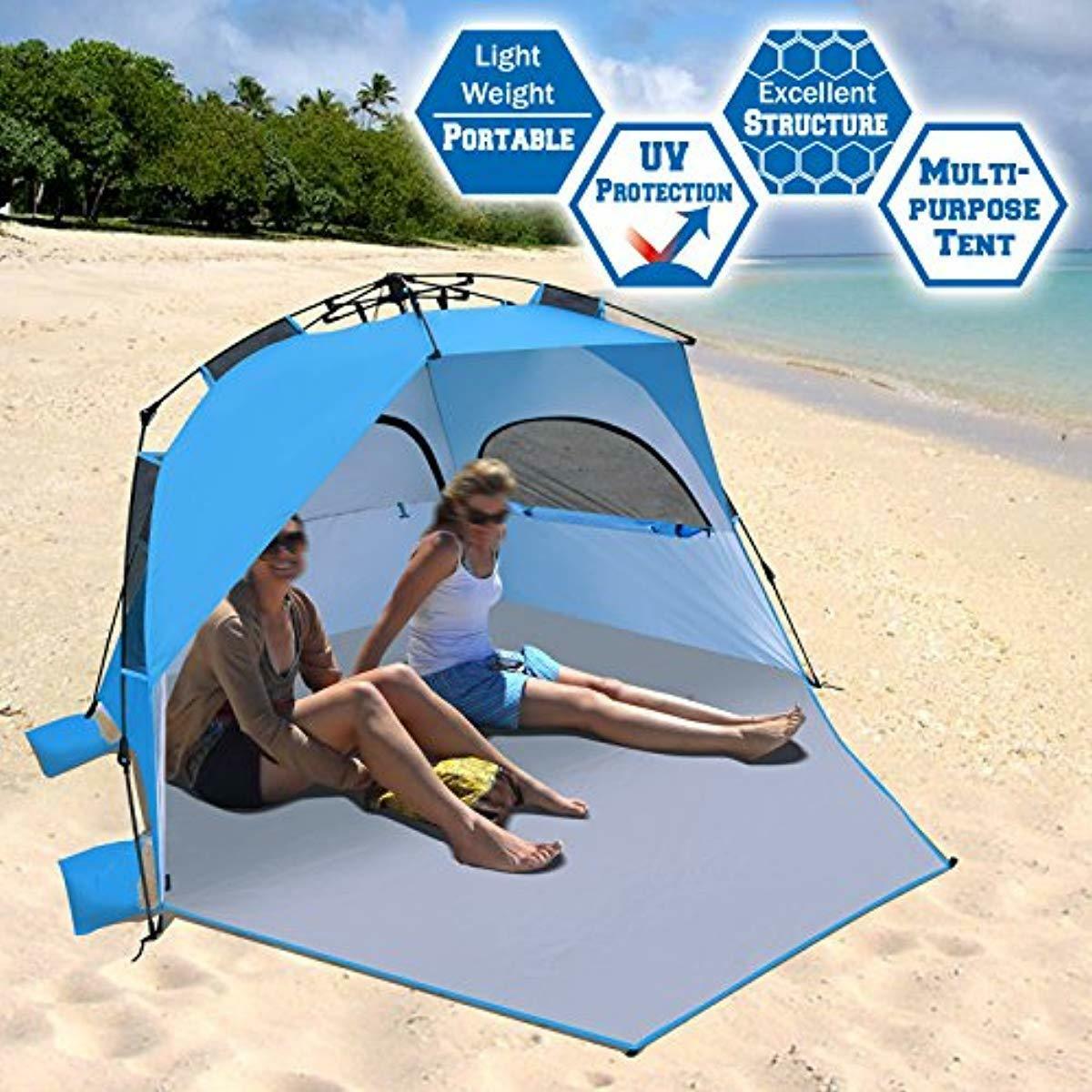 BenefitUSA Easy Pop Up Beach Tent Instant Sun Shelter Canopy BenefitUSA Easy Pop Up Beach Tent Instant Sun Shelter Canopy