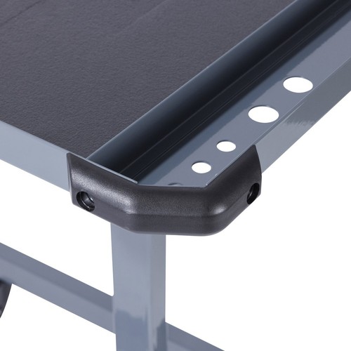 SGS Mobile Workstation Table Adjustable Height Non Slip PVC Mat Bumpers & Wheels - Picture 7 of 11