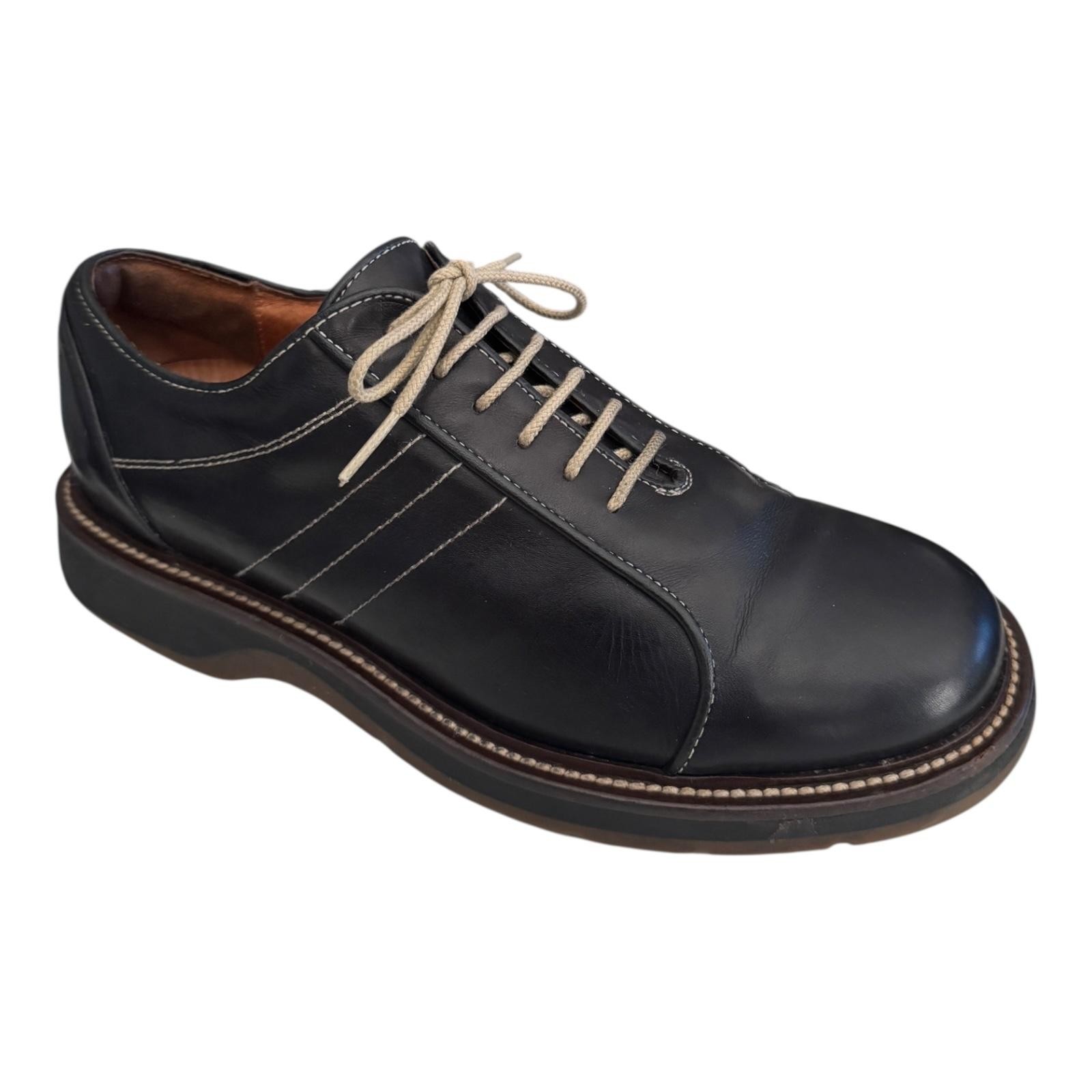 SAOLA Scarpe Johnston & Murphy uomo 9M Oxford nere pelle made in Italy suola cucita