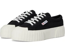 Superga 2631 Stripe Platform Women Size 9.5 Men Size 8 M Black/White Avorio NEW!