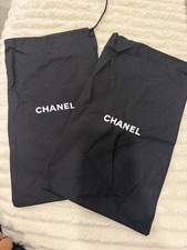 Chanel Dust Bags 8" x 13   Black Drawstring