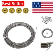 Elegant 100ft 304 Stainless Steel Cable Wire Rope, 5/128" for Crafting Projects