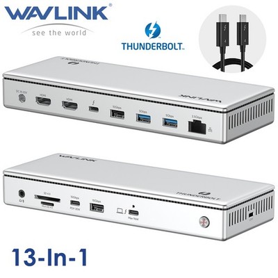 WAVLINK Thunderbolt 4 Docking Station 2*TBT4 2*HDMI Laptop Dock für Mac&Windows