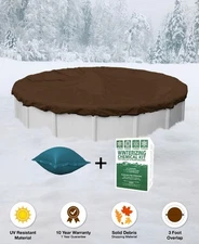 18' Round Above Ground Winter Pool Cover + 4x4 Air Pillow + Winterizing Kit  ^