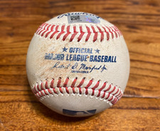 Thairo Estrada Giants Game Used Baseball 7/15/2022 vs Brewers Woodruff Hit Out