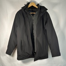 Weatherproof Mens Black Full Zip Removable Hooded Jacket/coat Size S