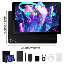 Android 14 Tablet 10.1" 12GB RAM 64GB ROM Octa-Core HD IPS WiFi 6 BT5.0 + access