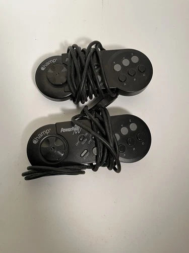 Vntg Champ Power Pad 100 Controller Lot Sega Genesis 2 Set Black Video Game Wire