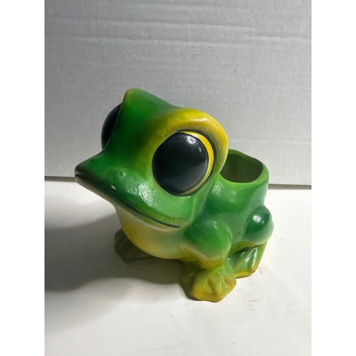 Vintage Ardco Green Frog Planter Ceramic Big Eyes Whimsical Succulent Pot Taiwan