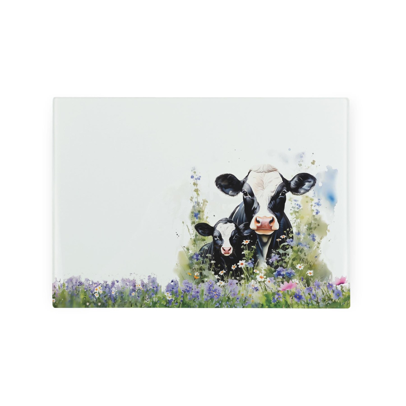 Friesian Cow & Calf Kitchen Gifts - Farm Animals Countryside Glass Worktop Saver