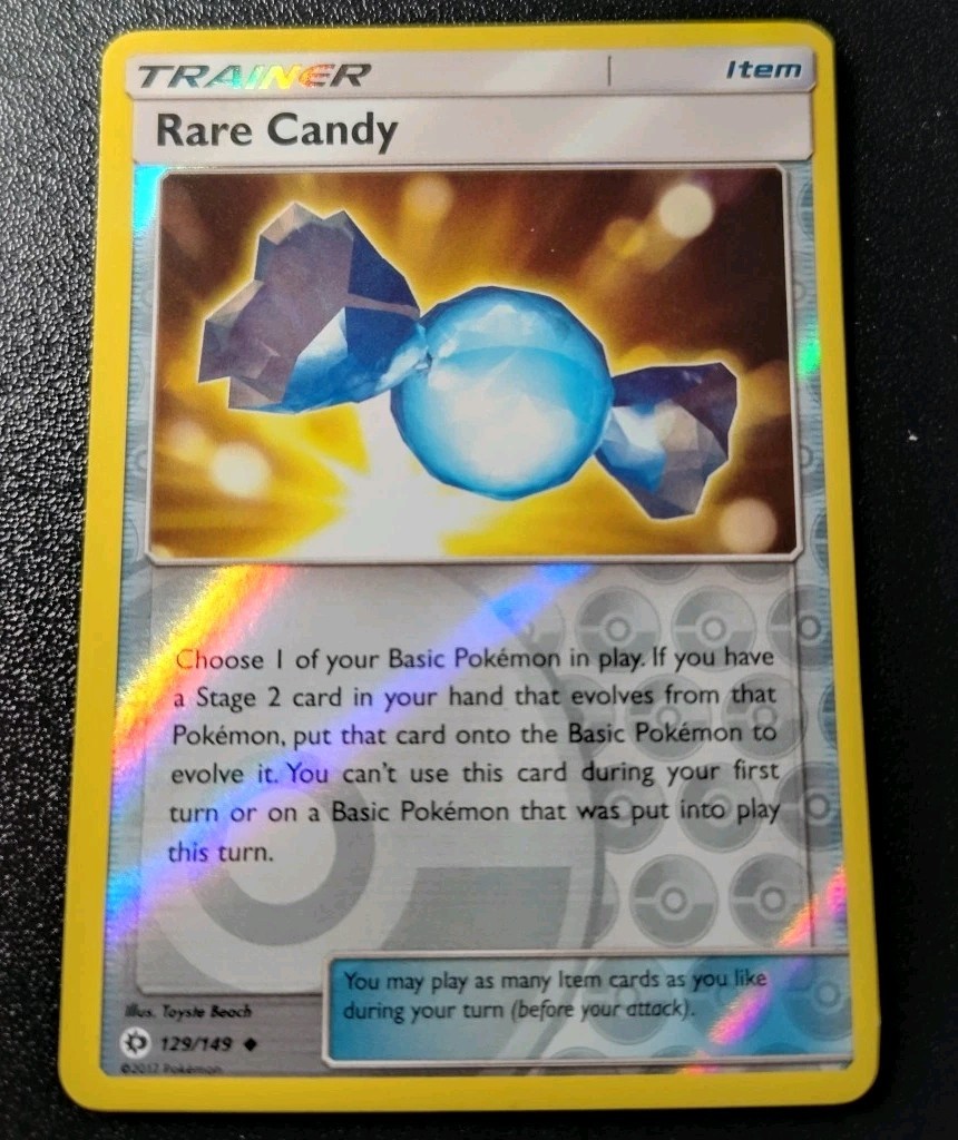 Pokemon Sun & Moon Base Rare Candy Reverse Holo Trainer Card 129/149 LP