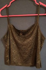 Eva Cervantes Lace Camisole Tank Top XL Black Nylon Spandex Adjustable Strap