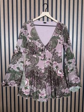 Urban Outfitters Romper Large Womens Mesh Stretch Flare Sleeve Boho V Neck Tunic