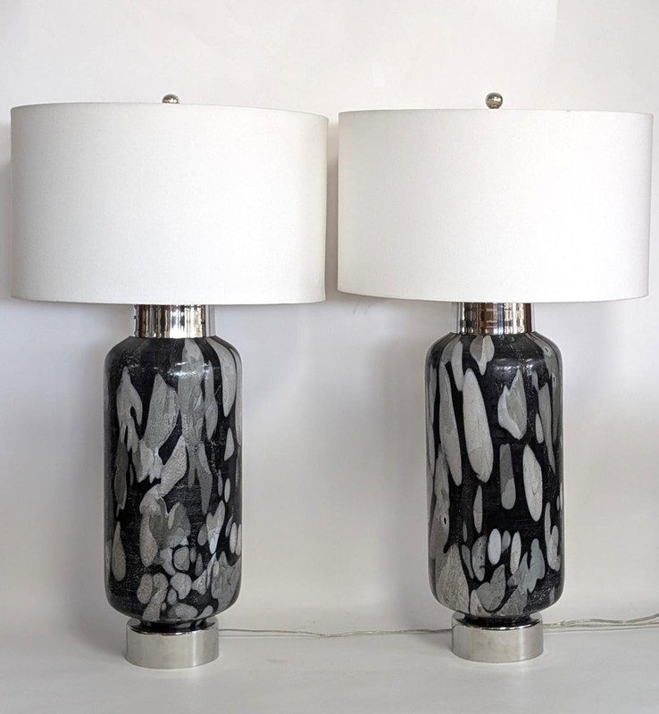 Pair of John-Richard Monumental Contemporary Lamps, 37″H, PA6807