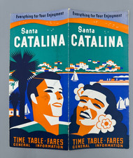 1941 SANTA CATALINA ISLAND California STEAMSHIP TIME TABLE Travel Brochure