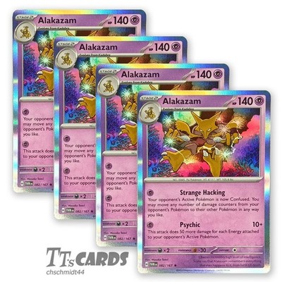 Alakazam Holo 082/167 x4 Playset 4x Pokemon SV Twilight Masquerade TWM