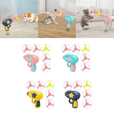 Katzen Apportierspielzeug Interaktiv Spielen Spinning Shooter Spielzeug Fliegende Propeller für
