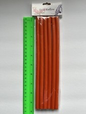Soft Bendable Hair Rollers, Spiral Curls - Orange - 10 Long - 6 Pack