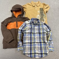Gymboree Outfit Lot Boys 5-6 Jacket Dress Shirt Polo Tiki Plaid Casual Graphic