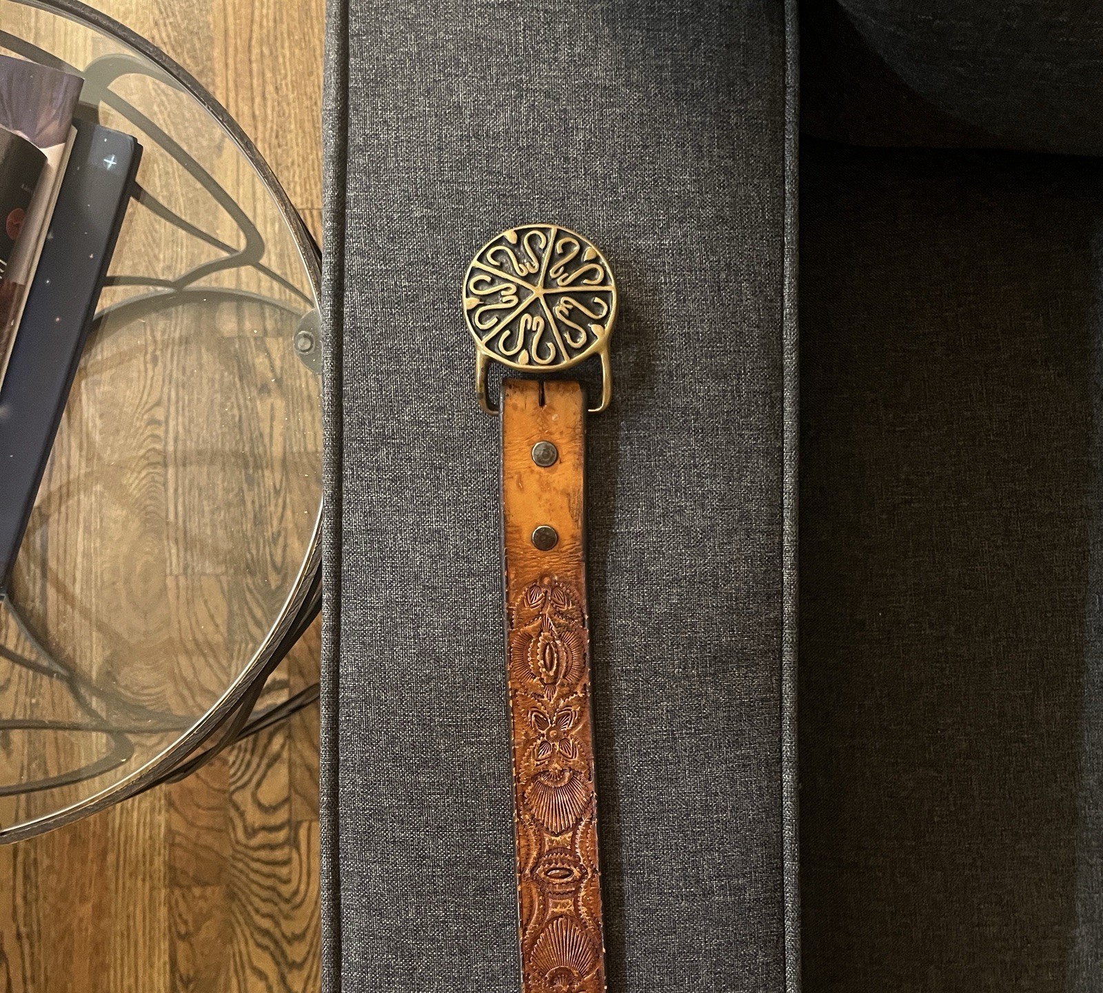 70s Tech Ether Guild "Sibylis" Solid Brass Belt B… - image 2