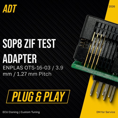 ENPLAS OTS-16-03 SOP8 SOIC8 ZIF Socket IC Test Adapter 3.9mm Width 1.27mm Pitch