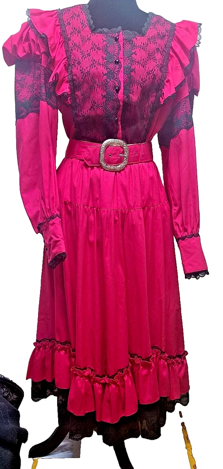 Colección Western Falda Blusa Salón Rodeo Conjunto Encaje Talla M De Colección Funciona Pequeña LEER Foto 2 de 4