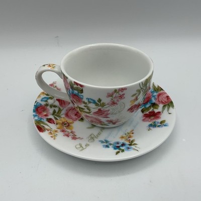 Italian Easy Life Jardin Secret Espresso Cup Saucer Dora Papis Floral Porcelain