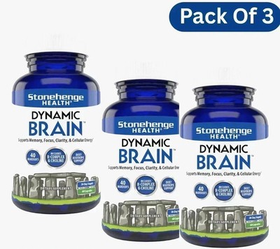 Dynamic Brain Supplement 180 Capsules Memory Focus Support 3 Pack