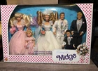 Vintage Midge Wedding Party Gift Set, Barbie, Midge Ken, Alan, Todd, Kelly Dolls