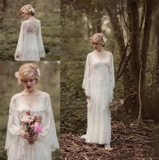 Luxurious Wedding Dresses Beading Long Sleeves Scoop Neck A Line Bridal Gowns