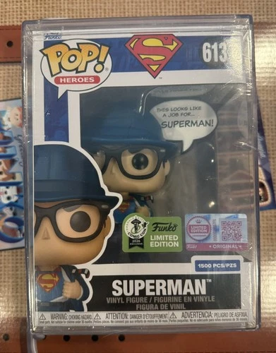 Funko Pop! Superman (w/ Speech Bubble) #613 w/ Protector LE 5000 ECCC DC
