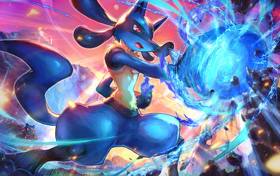 Pok Mon Lucario Riolu Fighting Special Technique Stitched Anime Playmat Desk Mat