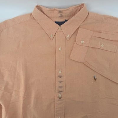 Polo Ralph Lauren Shirt Mens 3XB Orange Classic Oxford Button Down Long Sleeve