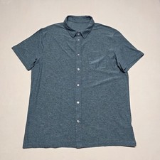 Vuori Men Bridge Button Up Shirt Sage Heathered V1058 Size Large Reg Fit Stretch