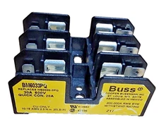 (Pack 2) Cooper Bussmann BUSS BM6033PQ, 3-Pole Fuse Block Holder 30A 600V