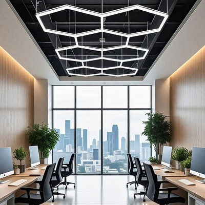 8x Grids LED Lighting Hexagon Light for Home Workshop Garage Gym Honeycomb Lamp