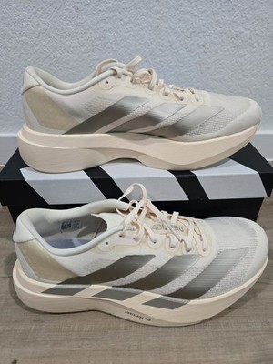 adidas Adizero Adios Womens Low Top Lace-Up Athletic Sneakers Beige/Gray