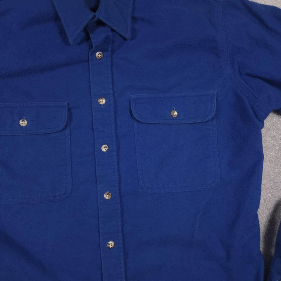 St Johns Bay Shirt Mens Large Tall Blue Chamois Cloth Flannel Button Down Casual - Image 3 of 4
