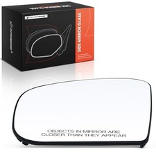 Left Driver Side Heated Mirror Glass with Backing Plate - Compatible with