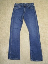Wrangler Retro Jeans Men 32x36 Blue Slim Bootcut Western Pants Dark Wash Denim