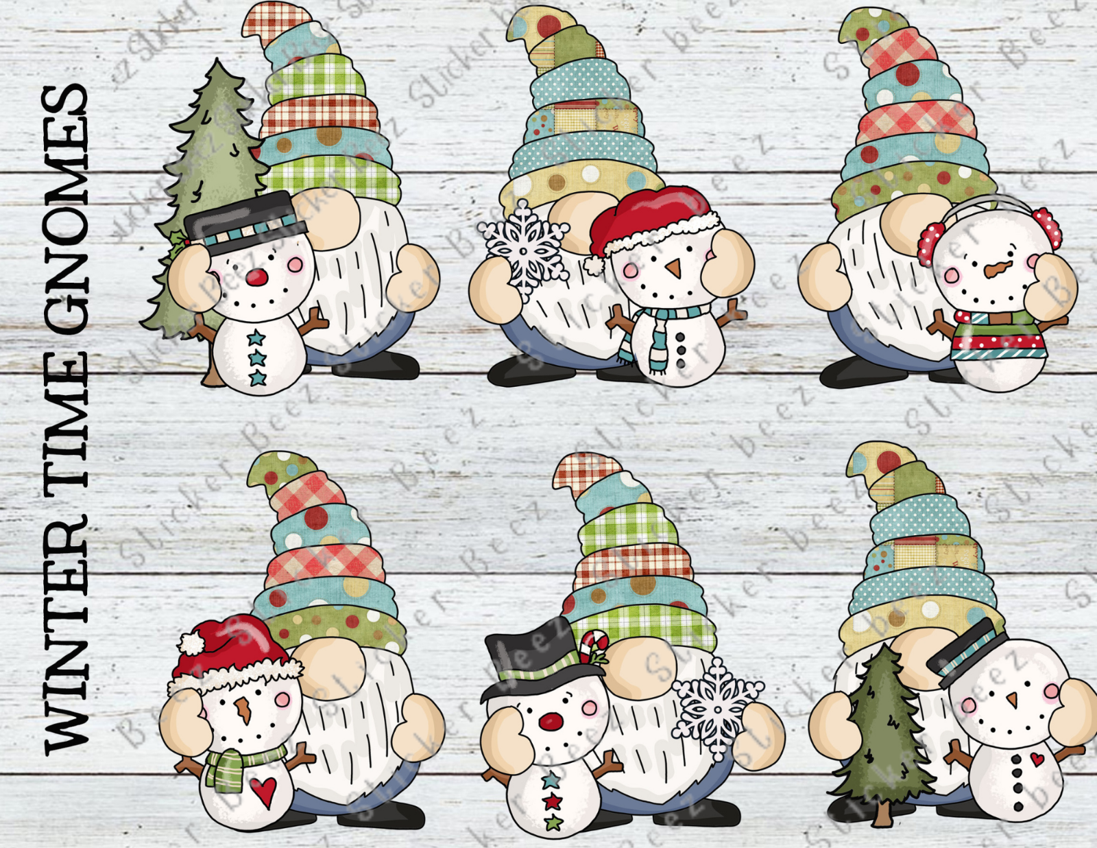 Pool Party Gnomes Collage Sheet Supplies Scrapbooks Junk Journal Card Making