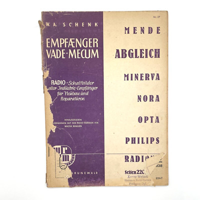 Original Empfänger Vade-Mecum Nr. 27 Abgleich Minerva Nora Opta Philips