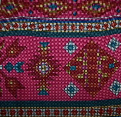Handmade Aztec Retro Dog Collar – Beaded Look, Tribal Design, Adjustable