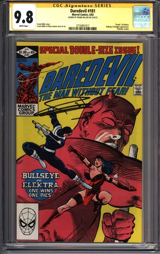 * DAREDEVIL #181 CGC 9.8 SS Signed Frank Miller Death ELEKTRA! (2716901017) *