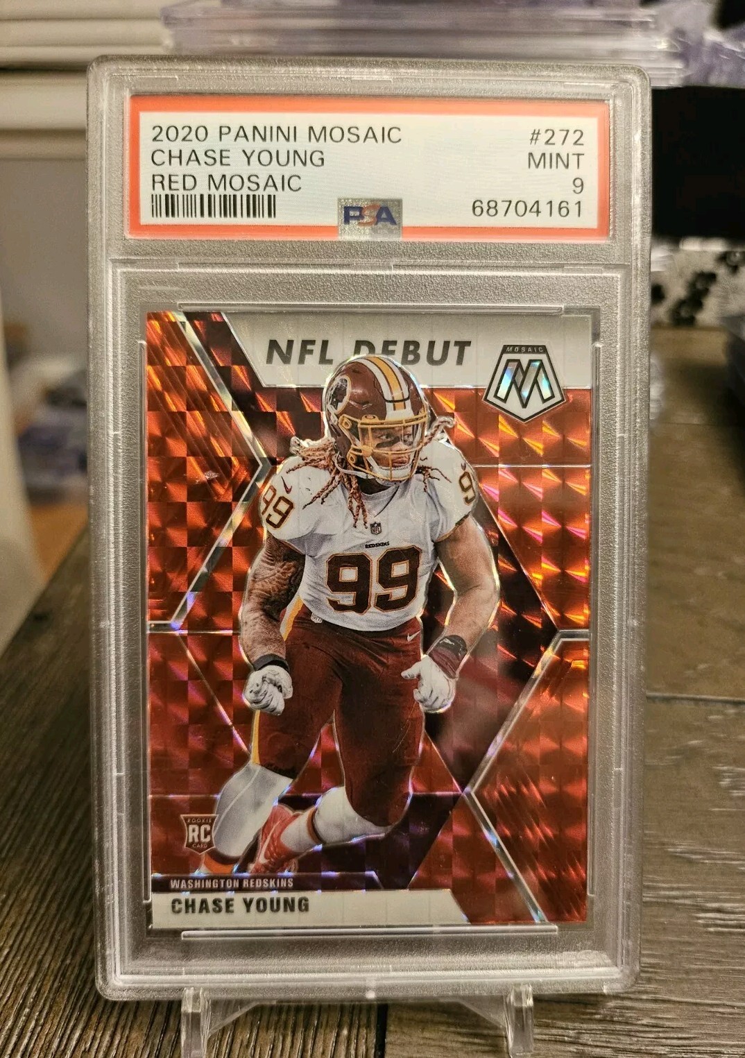 2020 Panini Mosaic Chase Young RC Rookie Debut Red Mosaic Prizm- PSA 9