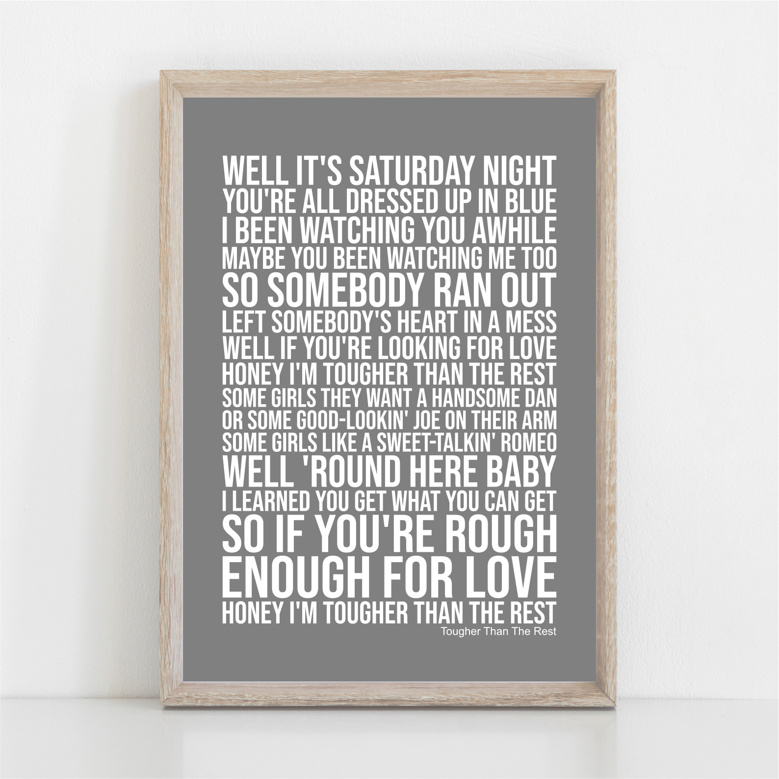 Bruce Springsteen TOUGHER THAN THE REST Song Lyrics Poster Print Wall