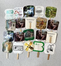 Lot of 20 Vintage Advertising and Religious 12" Hand Fans