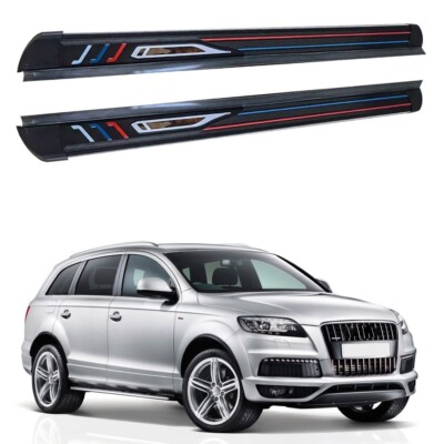 Fit Audi Q7 2006-2015 2PCS Running Boards + brackets Side Steps ALU Nerf Bars